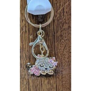 UP Crystal Collection Gold & Pink Rhinestone Kitty Purse Charm  Cute Gift Access